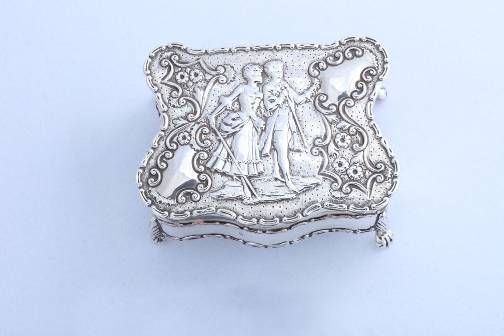 Footed Sterling Silver Jewelry Box