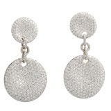 Exquisite Diamond Drop Disc Earrings