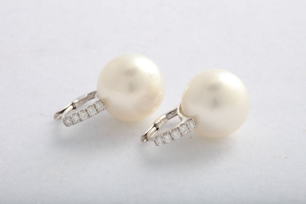South Sea pearl and diamond earrings 1