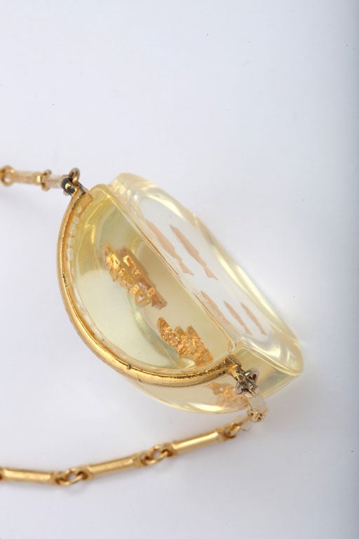 Lucite Bowl of Fish Necklace at 1stDibs