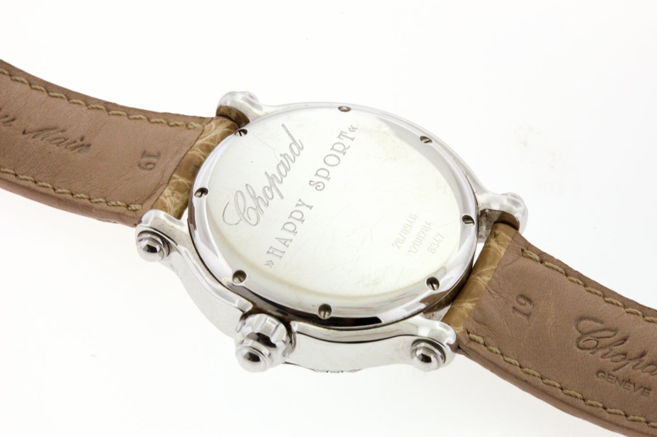 Chopard Lady's Stainless Steel and Diamond Happy Sport Snowflake Wristwatch 3
