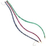 Straight Line Gem Colored Stone Bracelets