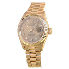 Rolex Lady's Datejust Gold Wristwatch, Ref 68178
