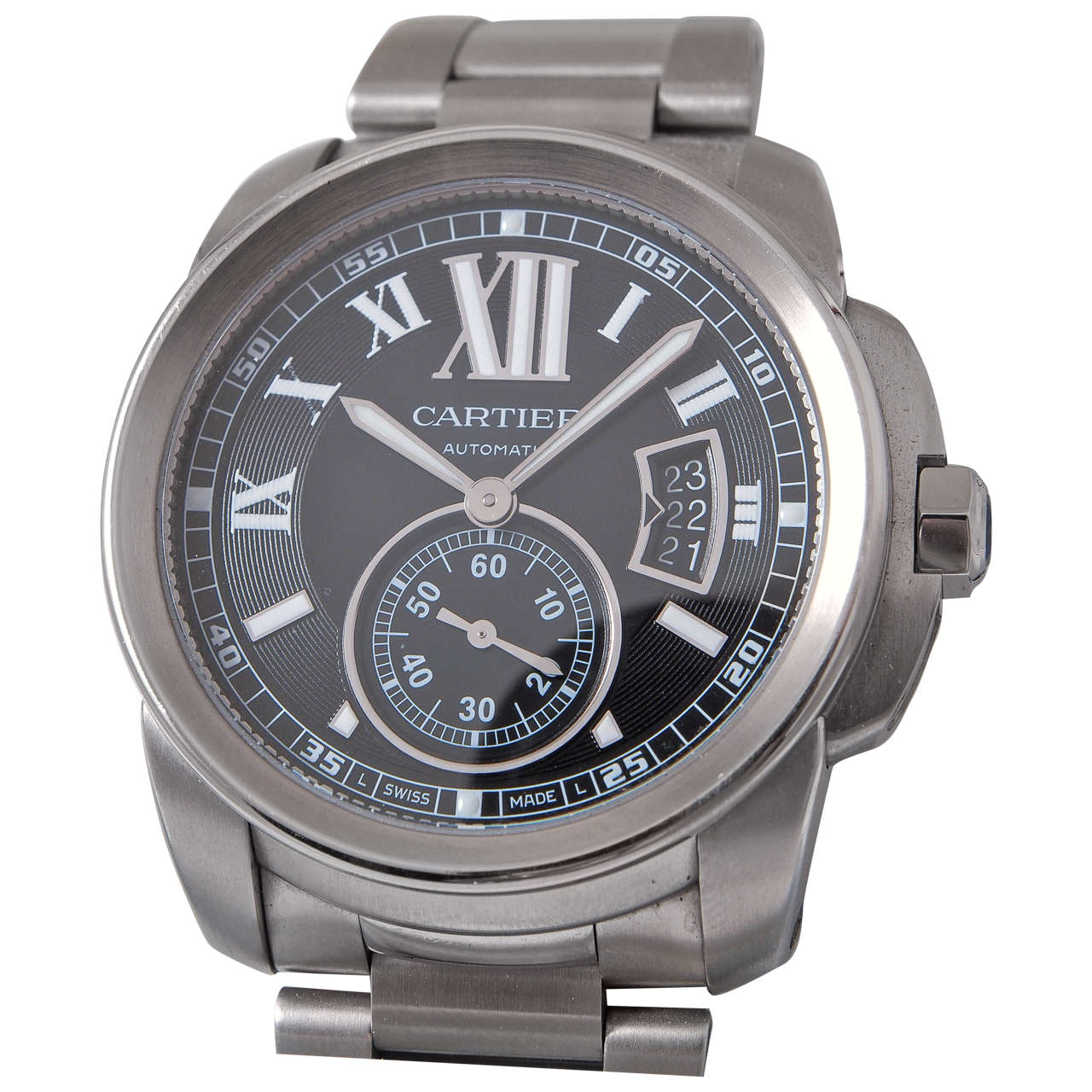 Cartier Calibre de Cartier Stainless Steel Wristwatch at 1stdibs