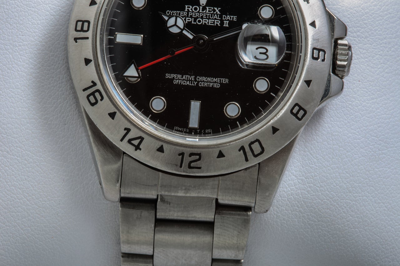 Rolex Stainless Steel Oyster Perpetual Explorer II Wristwatch In Excellent Condition In New York, NY