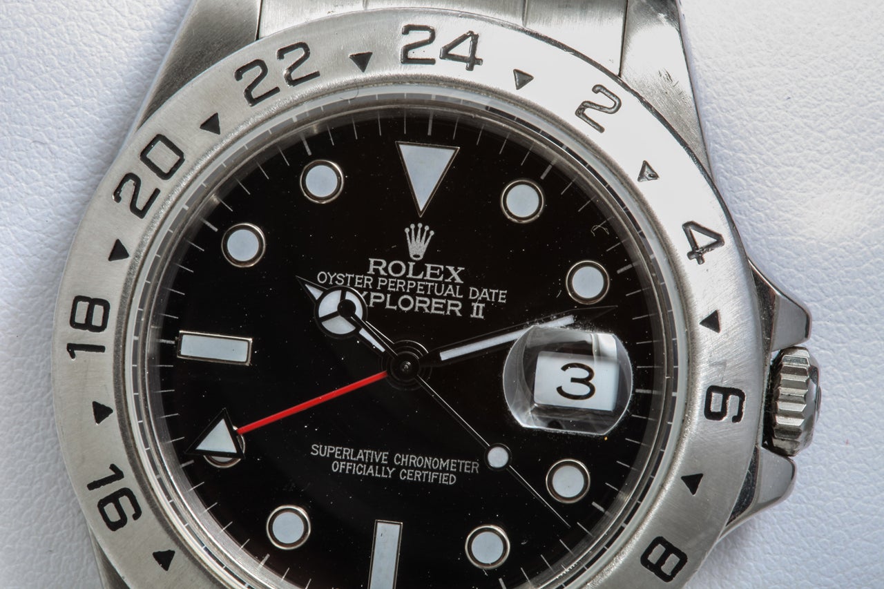 Women's or Men's Rolex Stainless Steel Oyster Perpetual Explorer II Wristwatch