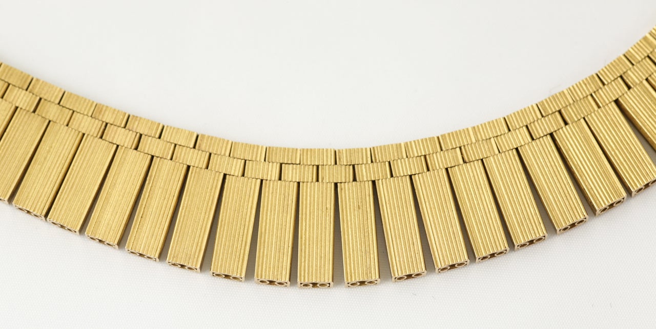 1950s French Heavy Gold Fringe Necklace 1