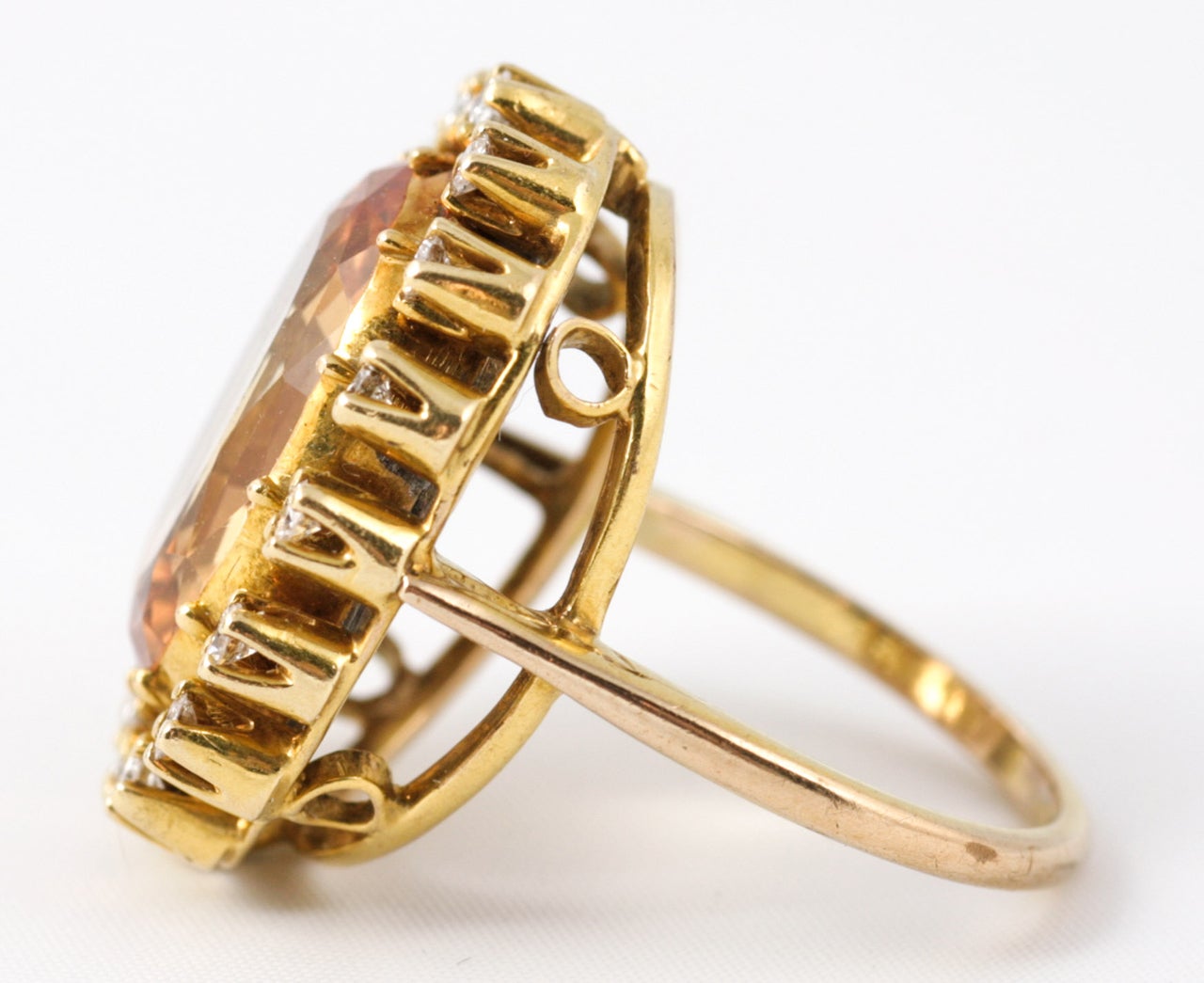 Topaz / Diamond cluster ring For Sale 1