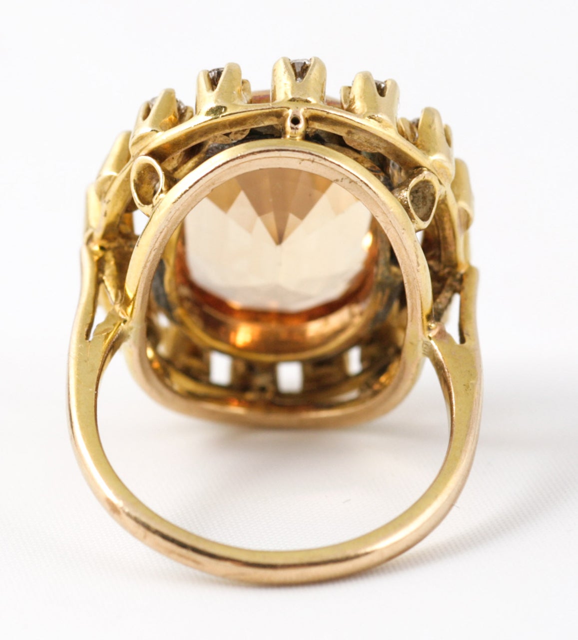 Topaz / Diamond cluster ring In Excellent Condition For Sale In London, GB