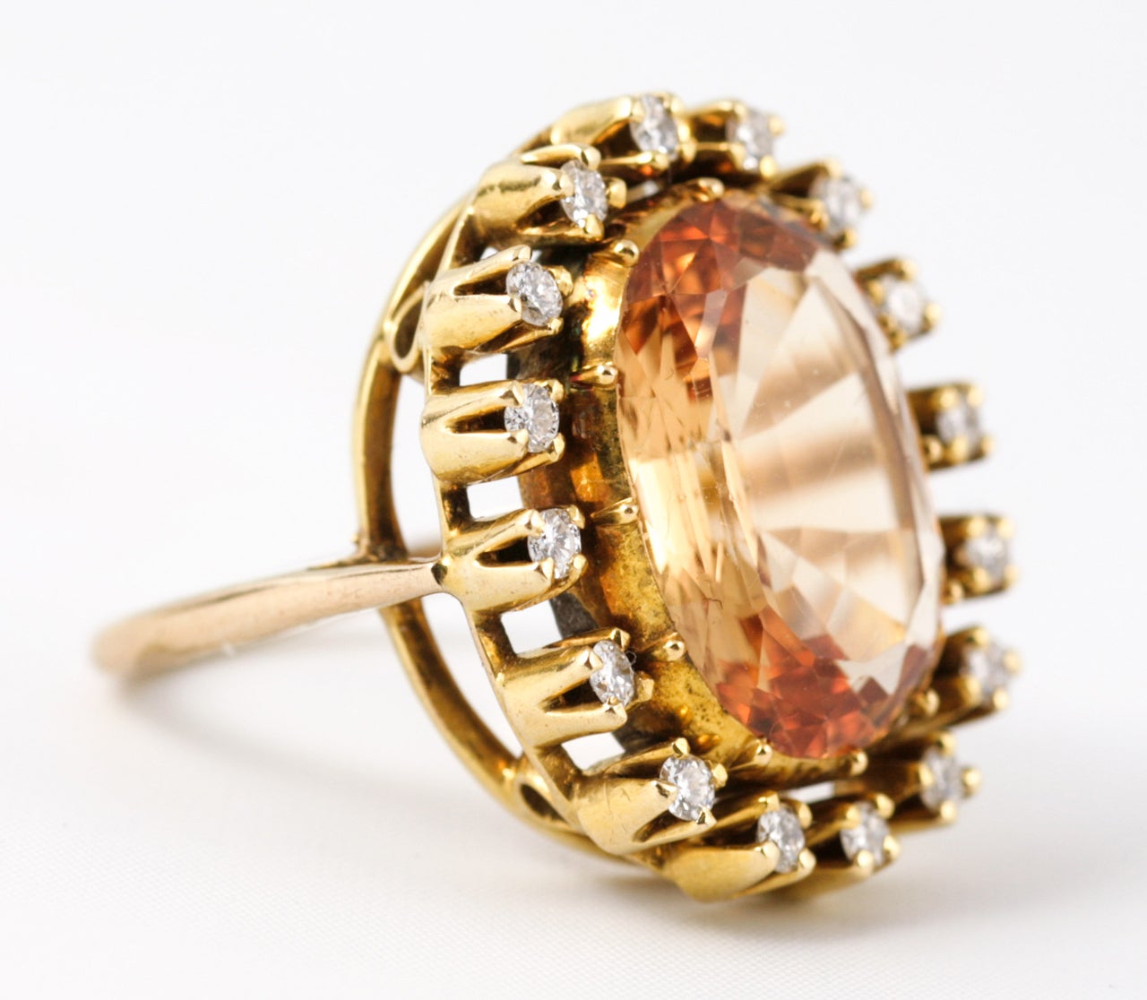 Women's Topaz / Diamond cluster ring For Sale