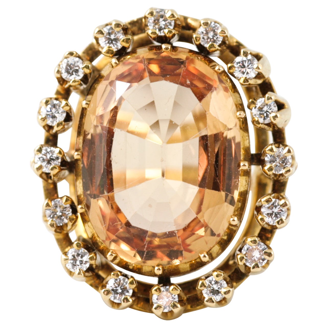 Topaz / Diamond cluster ring For Sale