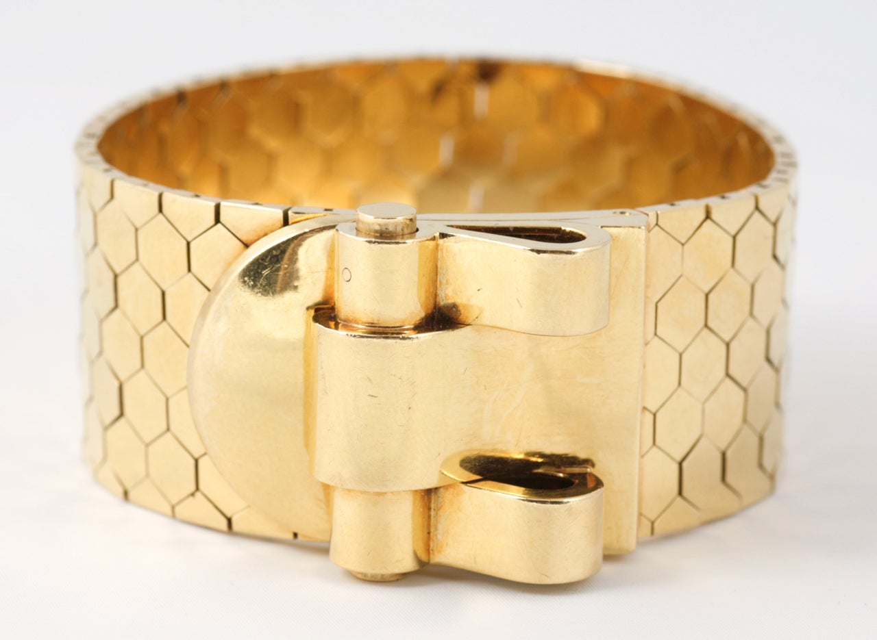 Women's Gold Buckle Bracelet For Sale