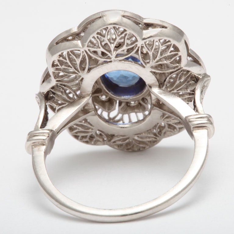 Edwardian Sapphire And Diamond Flower Ring 1
