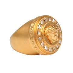 VERSACE STRASS ON MEDUSA GOLD RING