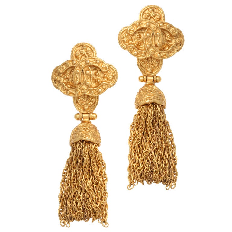 CHANEL BYZANTINE TASSEL EARRINGS at 1stDibs | chanel tassel earrings