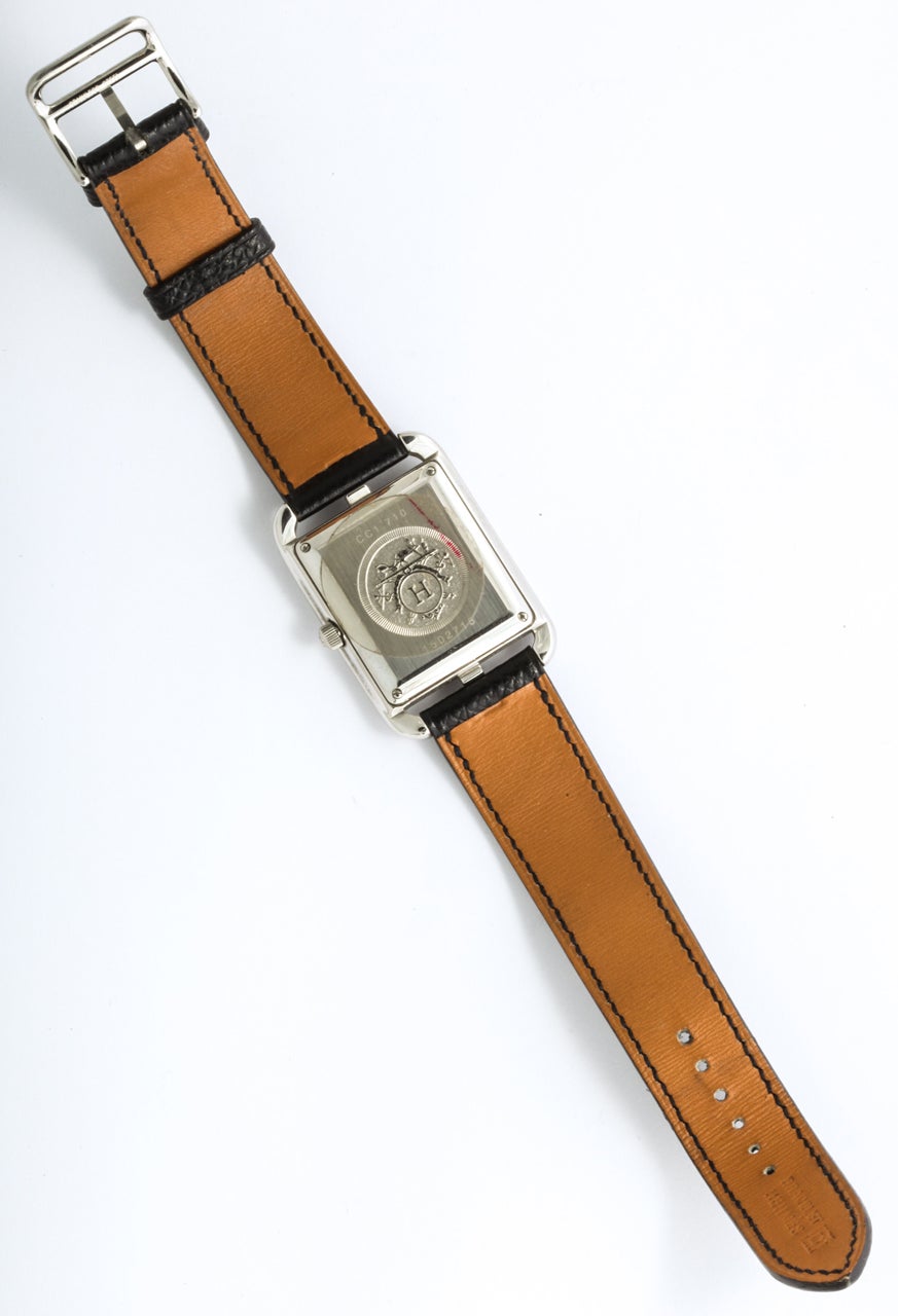 Hermes Cape Cod Automatic Black Dial Ladies Watch In Excellent Condition For Sale In New York, NY