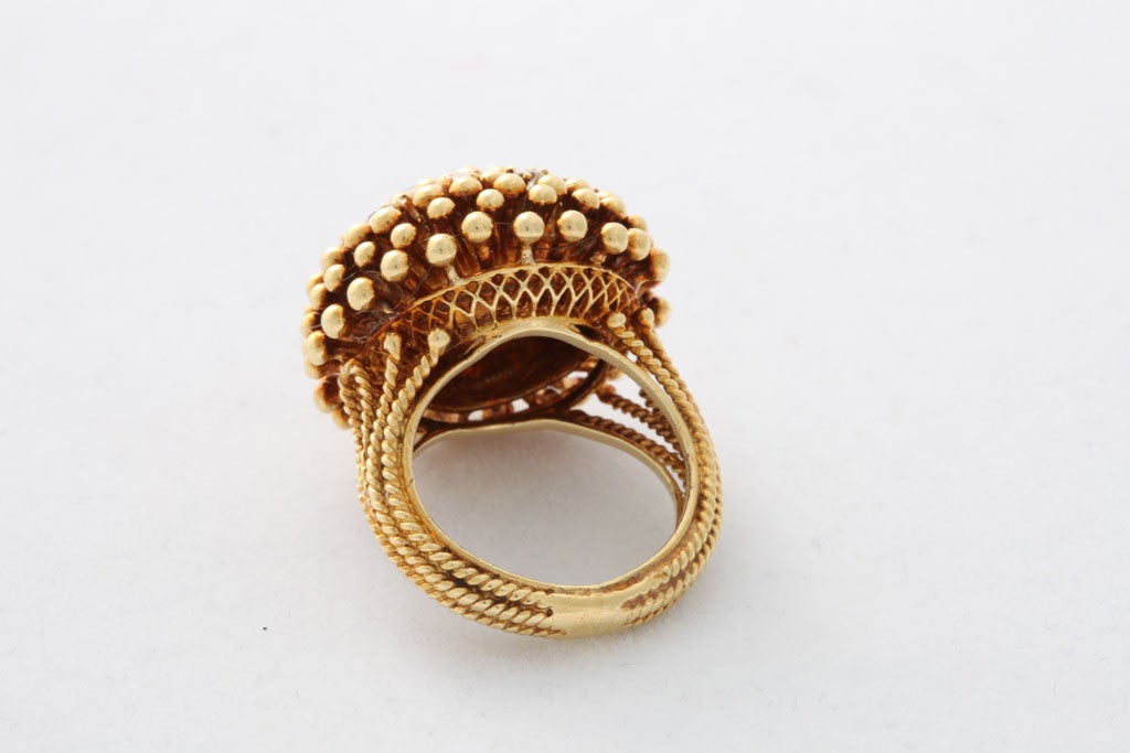 18kt Yellow Gold & Diamond Dome Ring 2