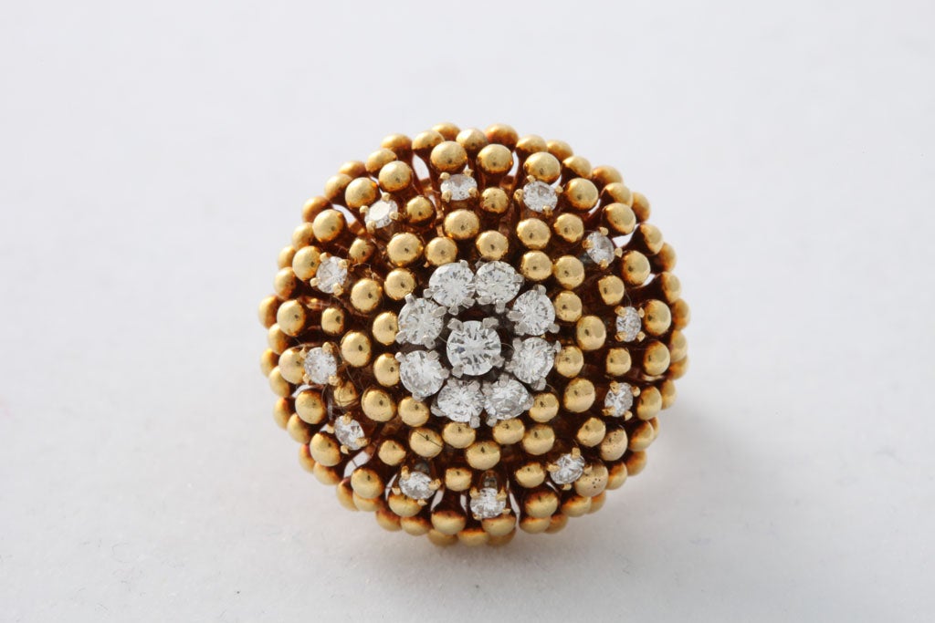 18kt Yellow Gold & Diamond Dome Ring 4