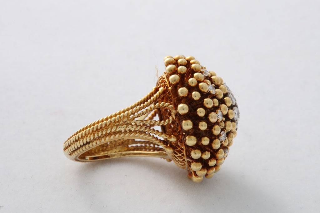 18kt Yellow Gold & Diamond Dome Ring 5