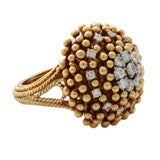 18kt Yellow Gold & Diamond Dome Ring