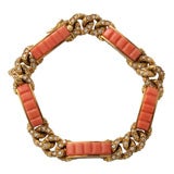 18kt Yellow Gold & Carved Coral Bracelet