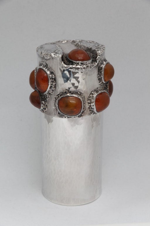 Women's Amber Sterling Silver Canister For Sale