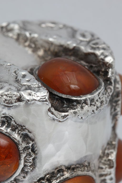 Amber Sterling Silver Canister For Sale 5