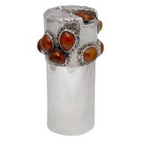 Amber Sterling Silver Canister