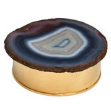 Chaumet Round Gold-plated Lidded-Box with Agate