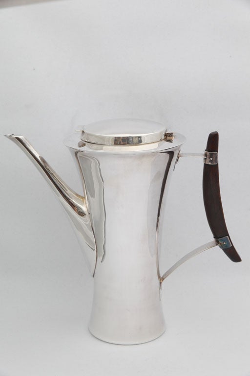 Koch & Bergfeld Sterling Silver and Rosewood Coffee-server
