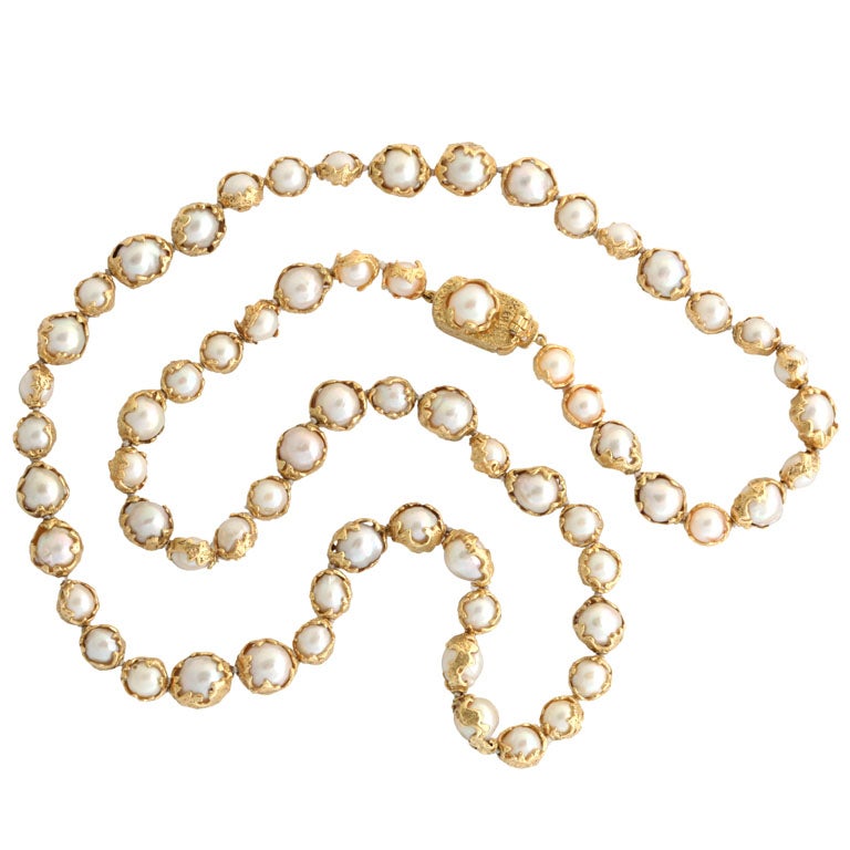 Charles de Temple 18K Gold and Pearl Necklace