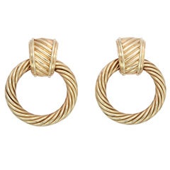 DAVID YURMAN Gold Ridge Doorknocker Earrings