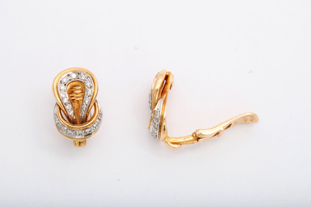 Women's LALAOUNIS Diamond Pretzel Knot Earrings