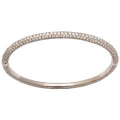 Pave Diamond White Gold Bangle Bracelet 3