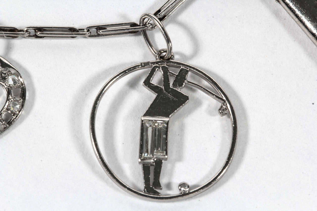 Diamond Platinum Charm Bracelet 2