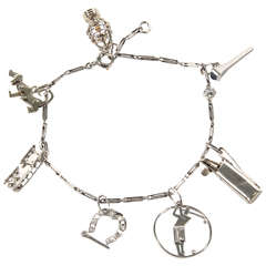Diamond Platinum Charm Bracelet