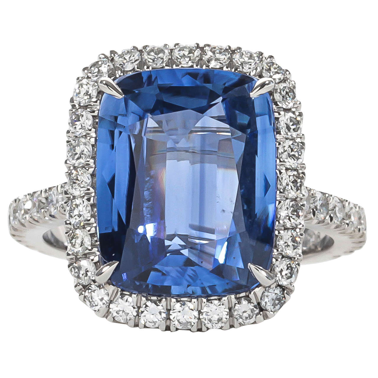 Fabulous Sapphire Diamond Platinum Ring For Sale at 1stDibs