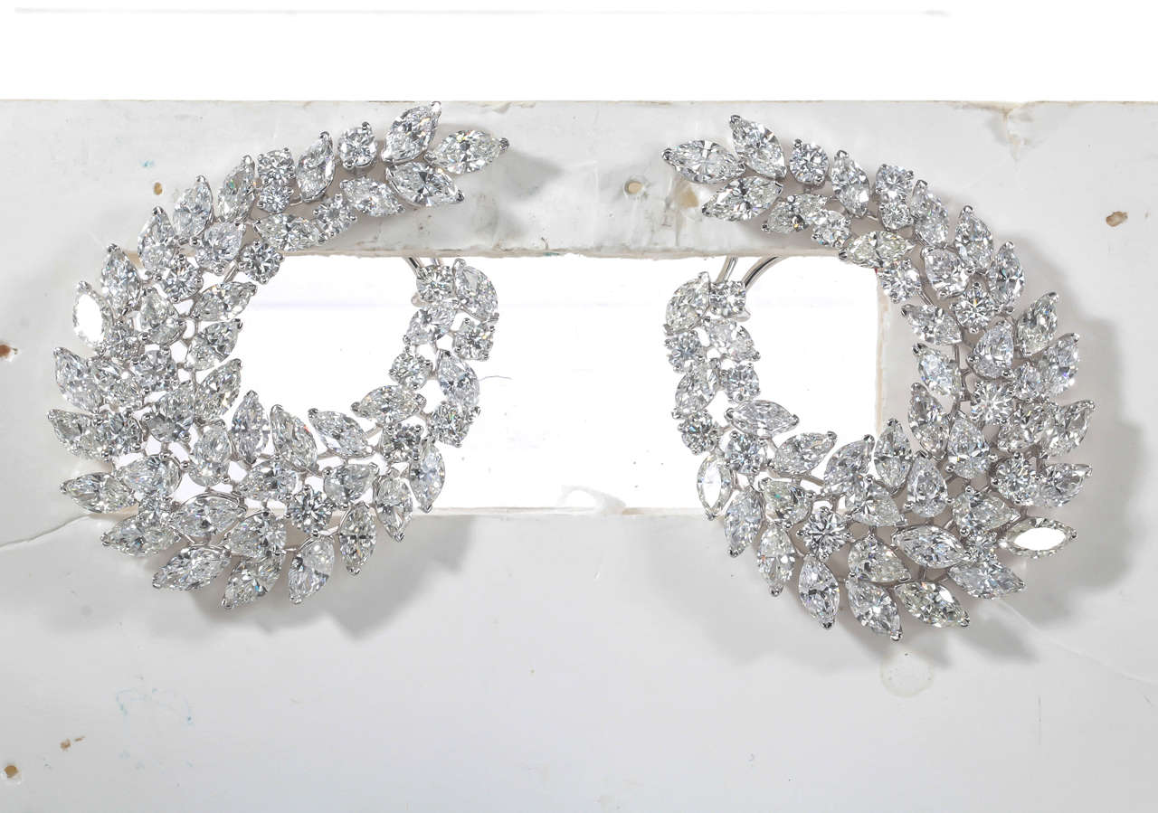 Diamond & 18k White Gold Mega Swirl Earrings