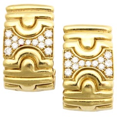 Clip on Diamond & Gold Earrings