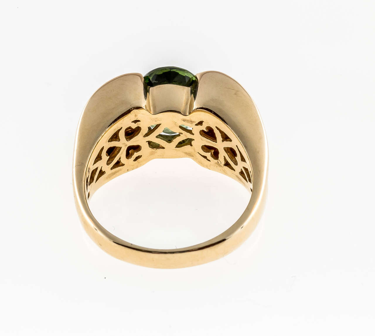 Women's Sonia B Oval Green Tourmaline Diamond Gold Ring