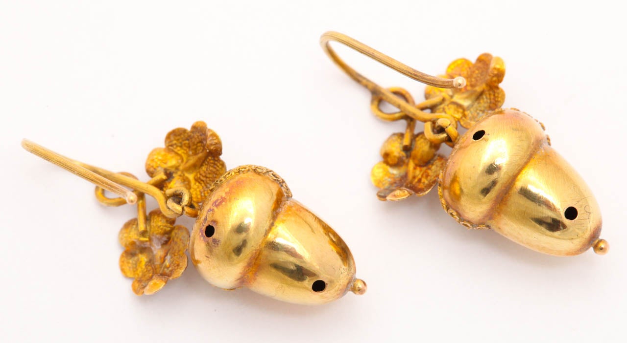 acorn earrings gold