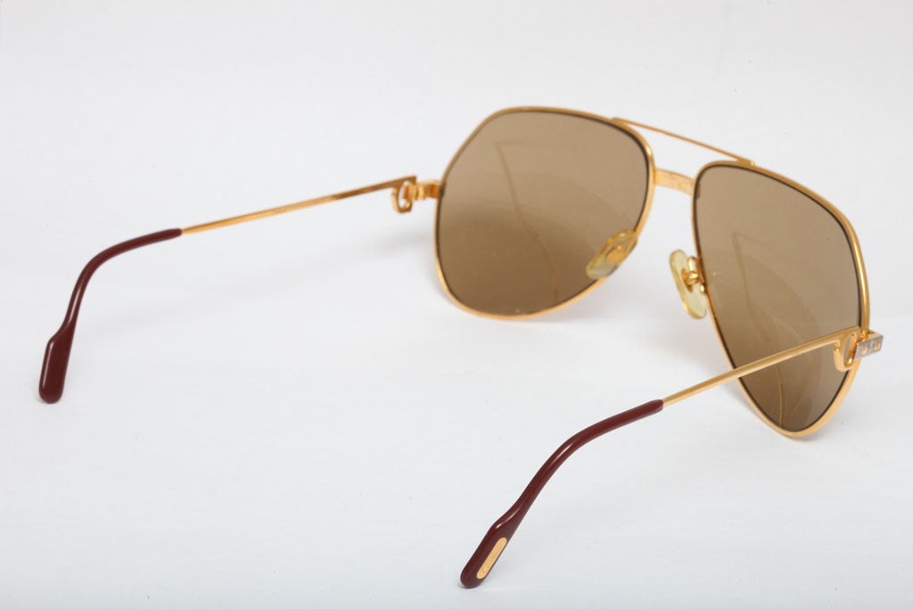 Brown VINTAGE CARTIER VENDOME SANTOS SUNGLASSES Large