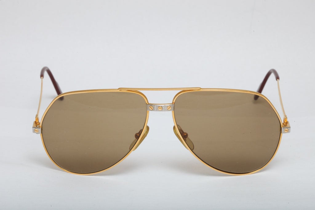 VINTAGE CARTIER VENDOME SANTOS SUNGLASSES Large In Excellent Condition In Chicago, IL