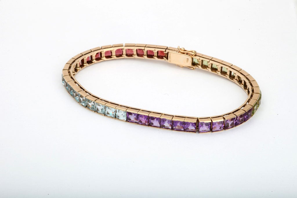 multicoloured stone bracelets