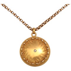 An Art Nouveau Beauty: Golden Flower Locket 10