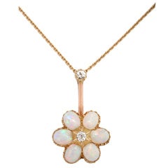 He Loves Me, He Loves Me Not: Edwardian Opal and Diamond Pendant