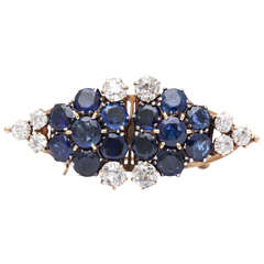 Sapphire & Old Mine Diamond Clip 2