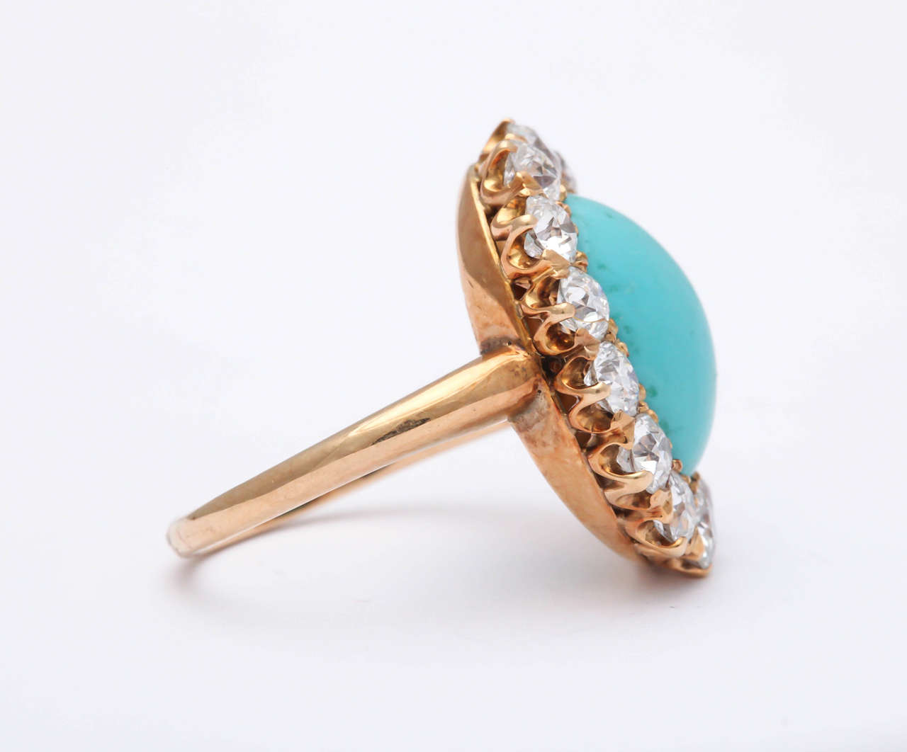 gold turquoise diamond ring