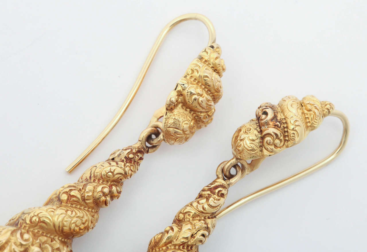 Women's Early Victorian Golden Chandelier Earrings