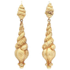 Early Victorian Golden Chandelier Earrings
